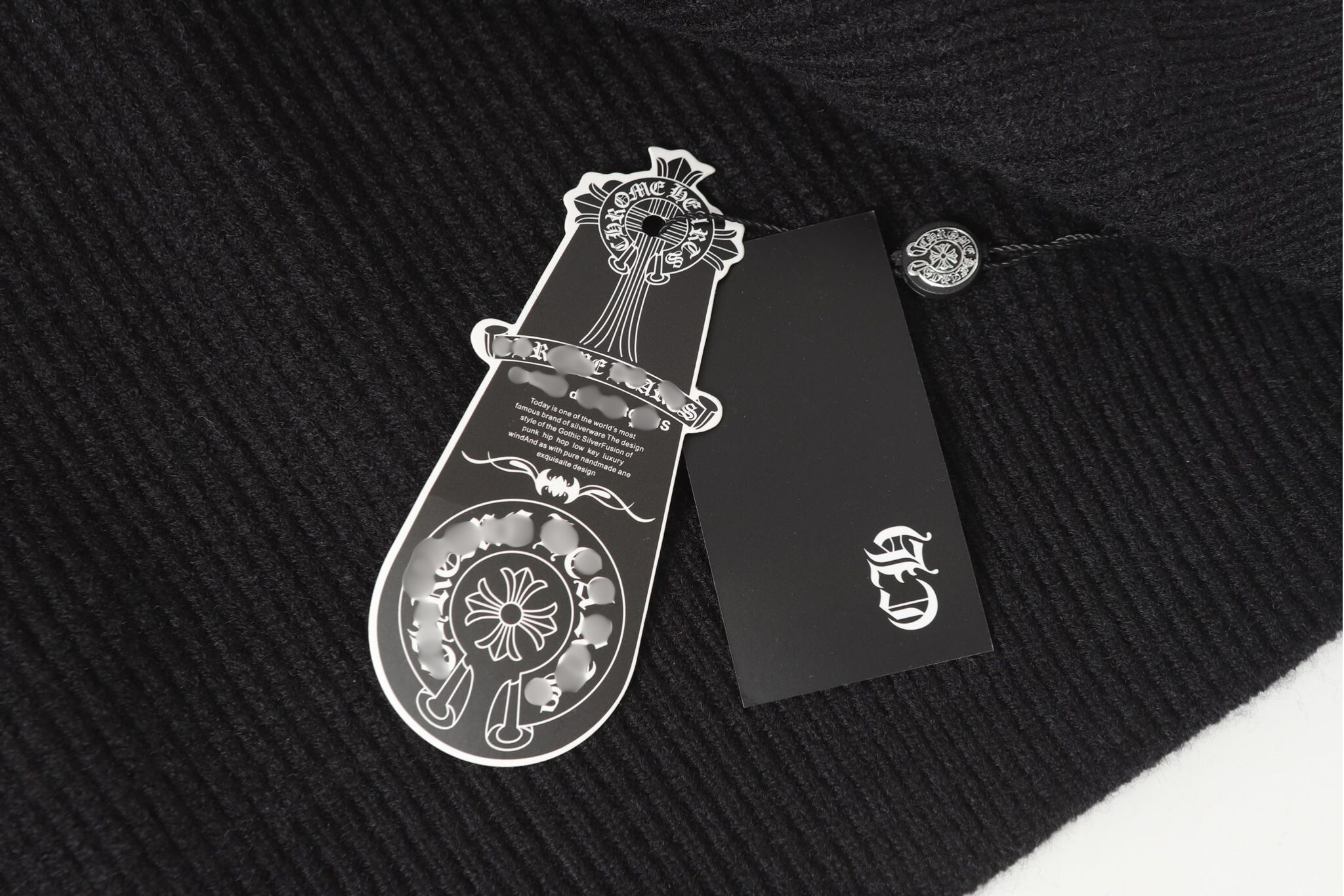 Triple Leather Cross Black Wool Full Zip Hoodie™