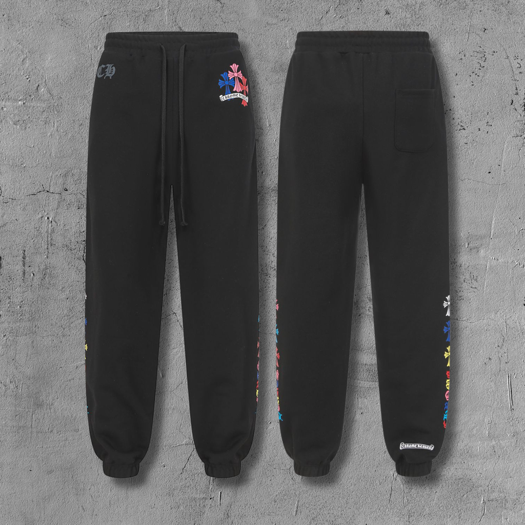Multi Color Triple Cross Black Sweatpants™