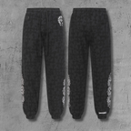 Black Cross Pattern Black Sweatpants™