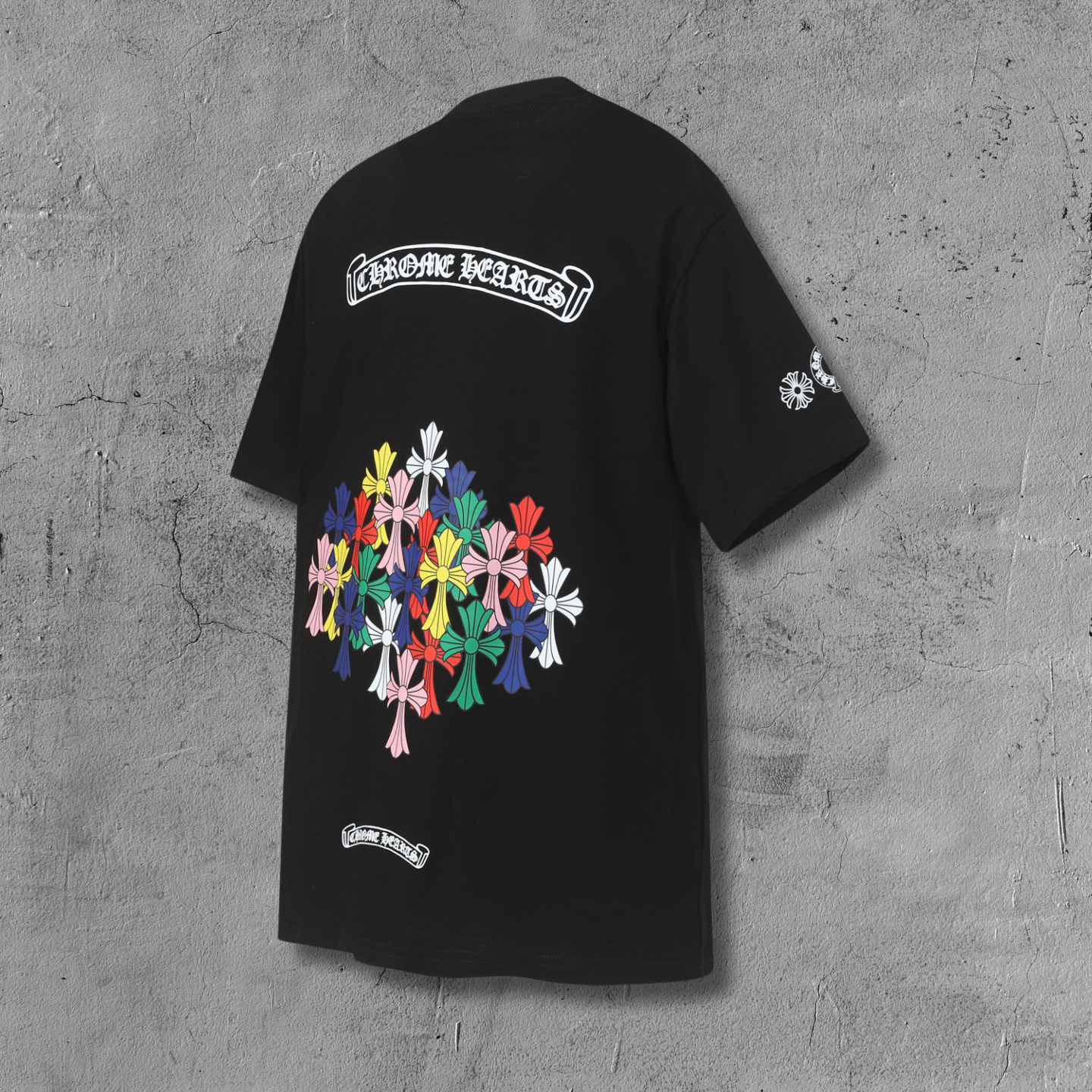 Multi Color Crosses Black T-Shirt™