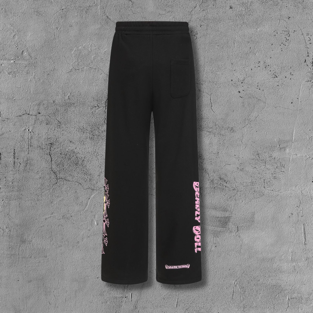 Pink Crosses Deadly Doll Black Sweatpants™