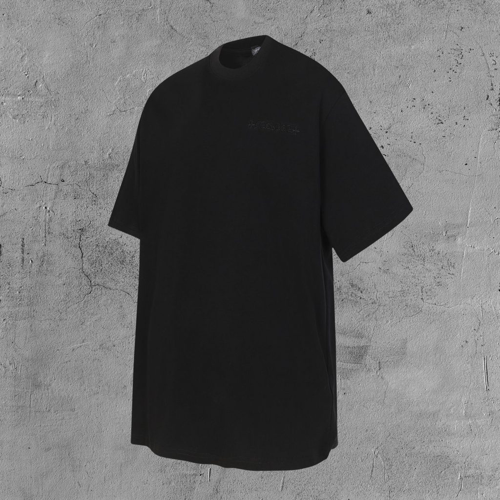 Black Leather Triple Cross F You Black T-Shirt™