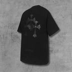 Black Leather Triple Cross F You Black T-Shirt™