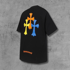 Multi Color Leather Triple Cross F You Black T-Shirt™