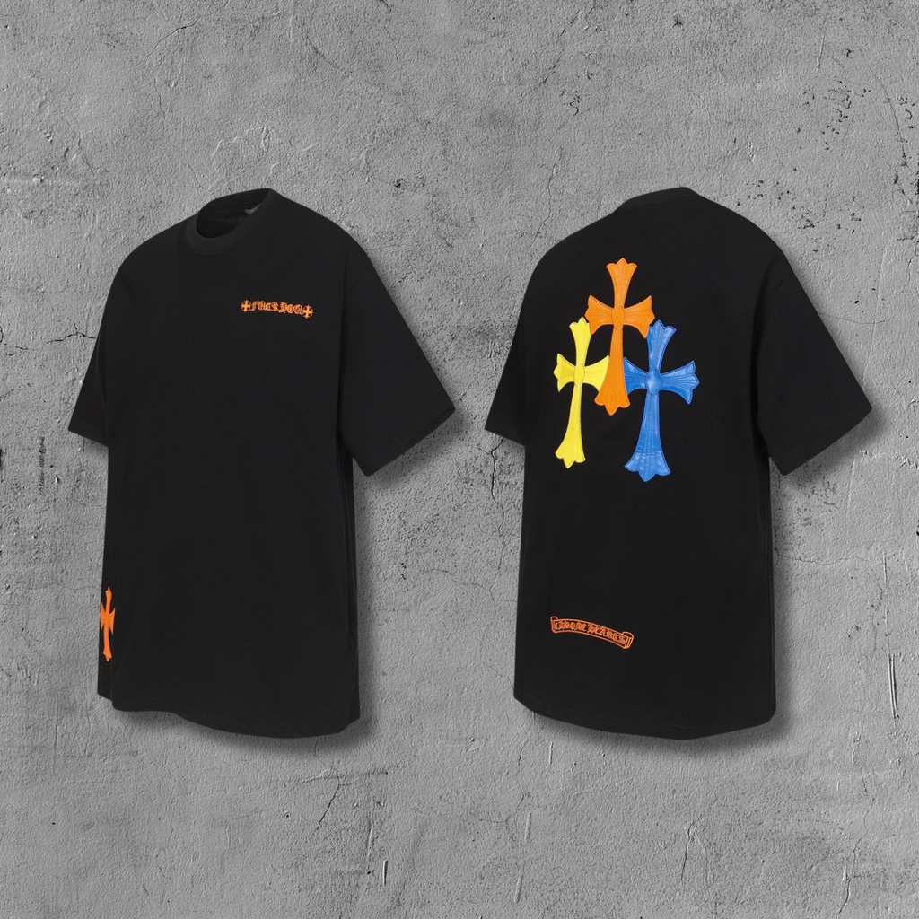 Multi Color Leather Triple Cross F You Black T-Shirt™