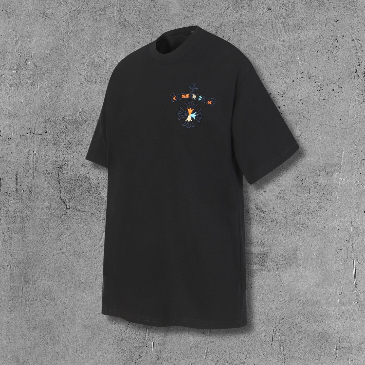 Colored Letters Horse Shoe Logo Black T-Shirt™