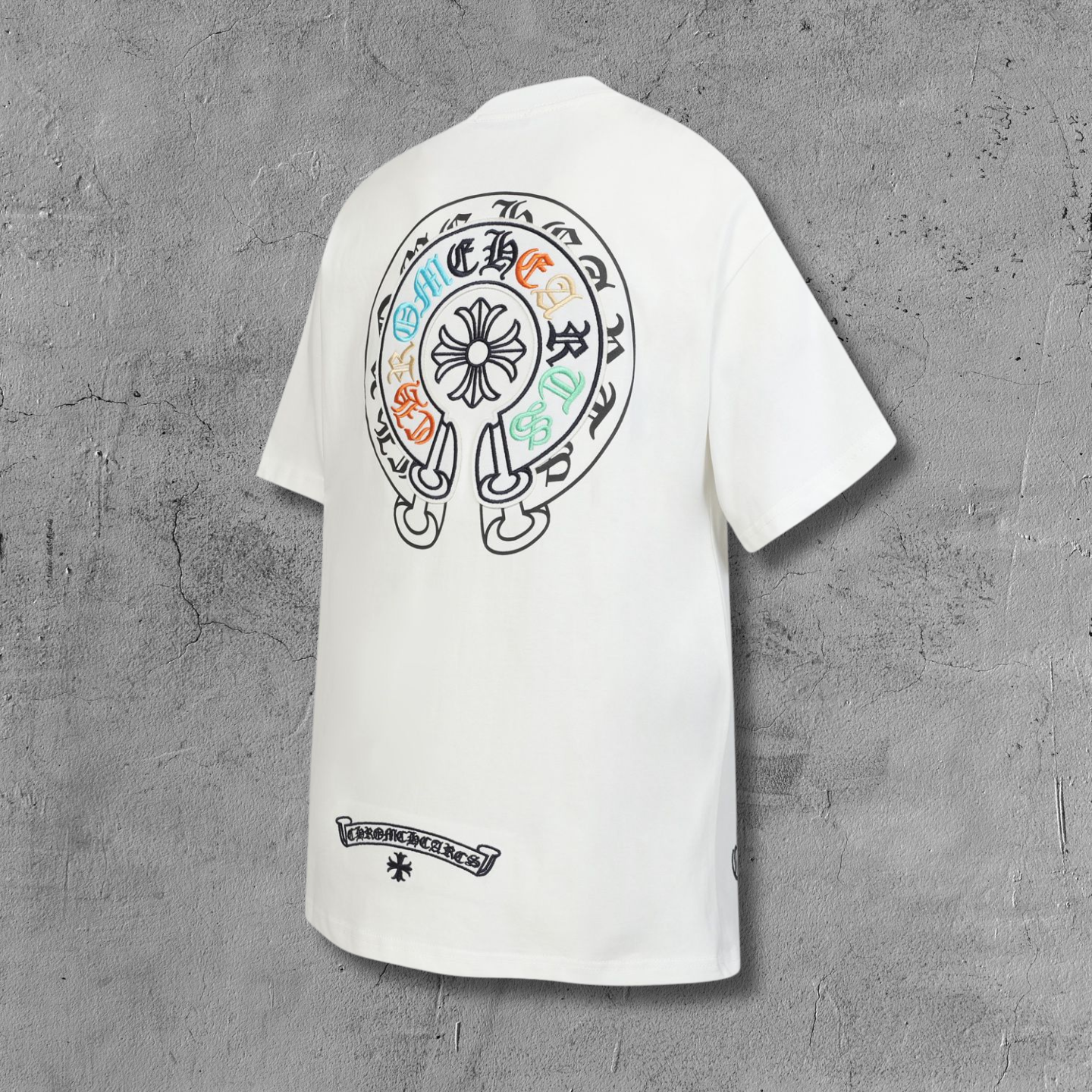 Colored Letters Horse Shoe Logo White T-Shirt™