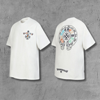 Colored Letters Horse Shoe Logo White T-Shirt™
