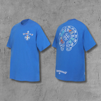 Colored Letters Horse Shoe Logo Blue T-Shirt™