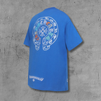Colored Letters Horse Shoe Logo Blue T-Shirt™