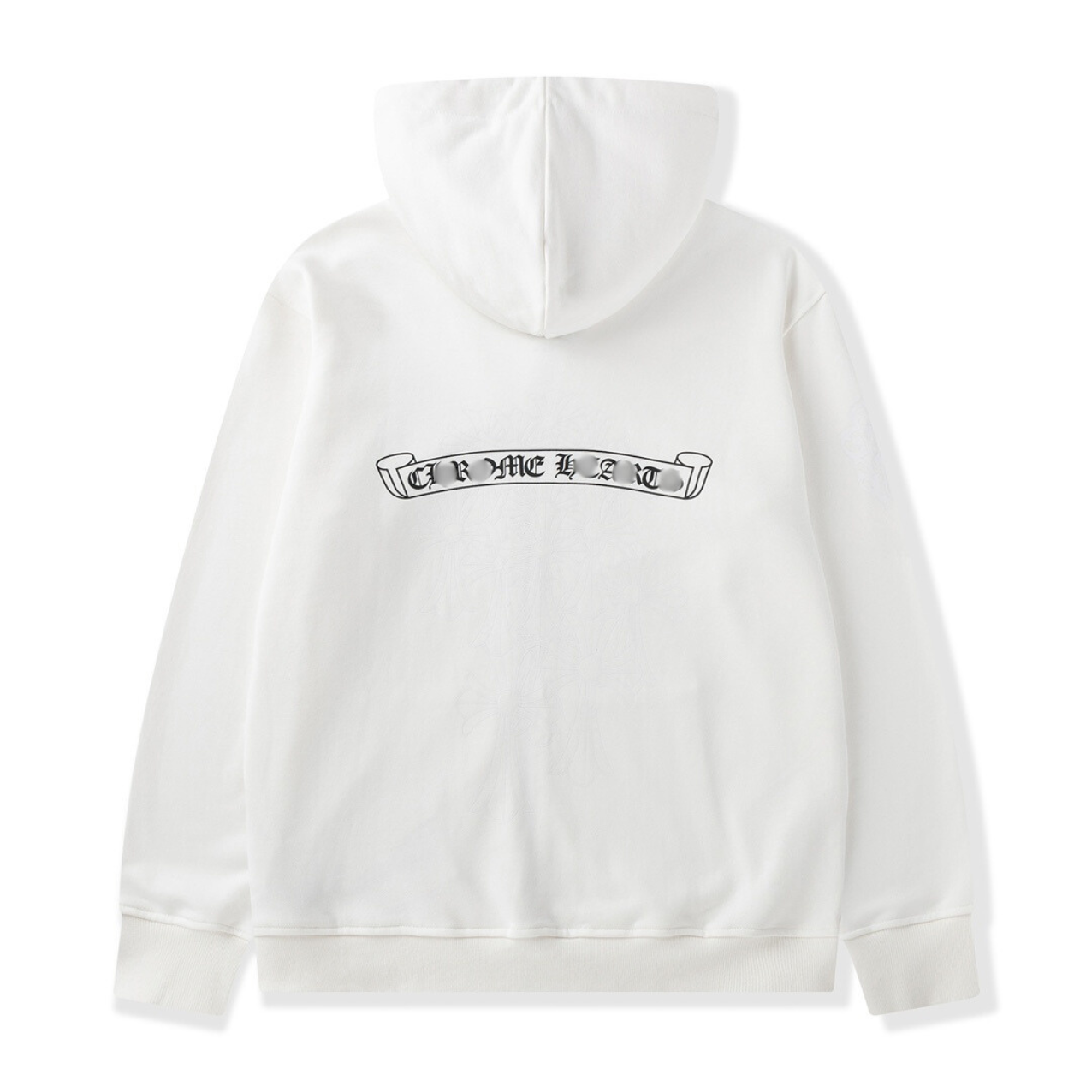 Typography Logo White Full Zip Hoodie™