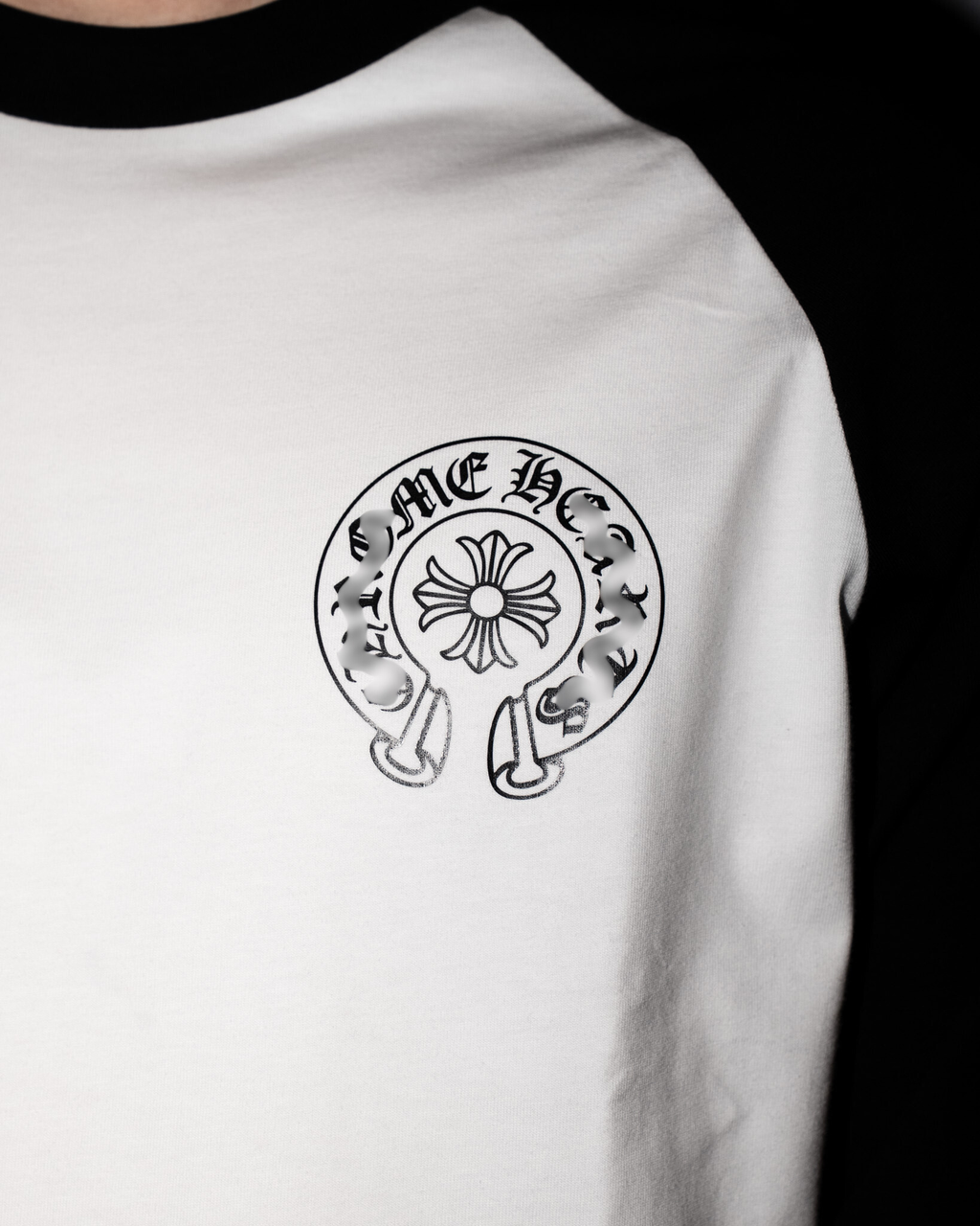 Black Horse Shoe Logo White & Black Long Sleeve™