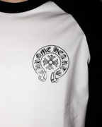 Black Horse Shoe Logo White & Black Long Sleeve™