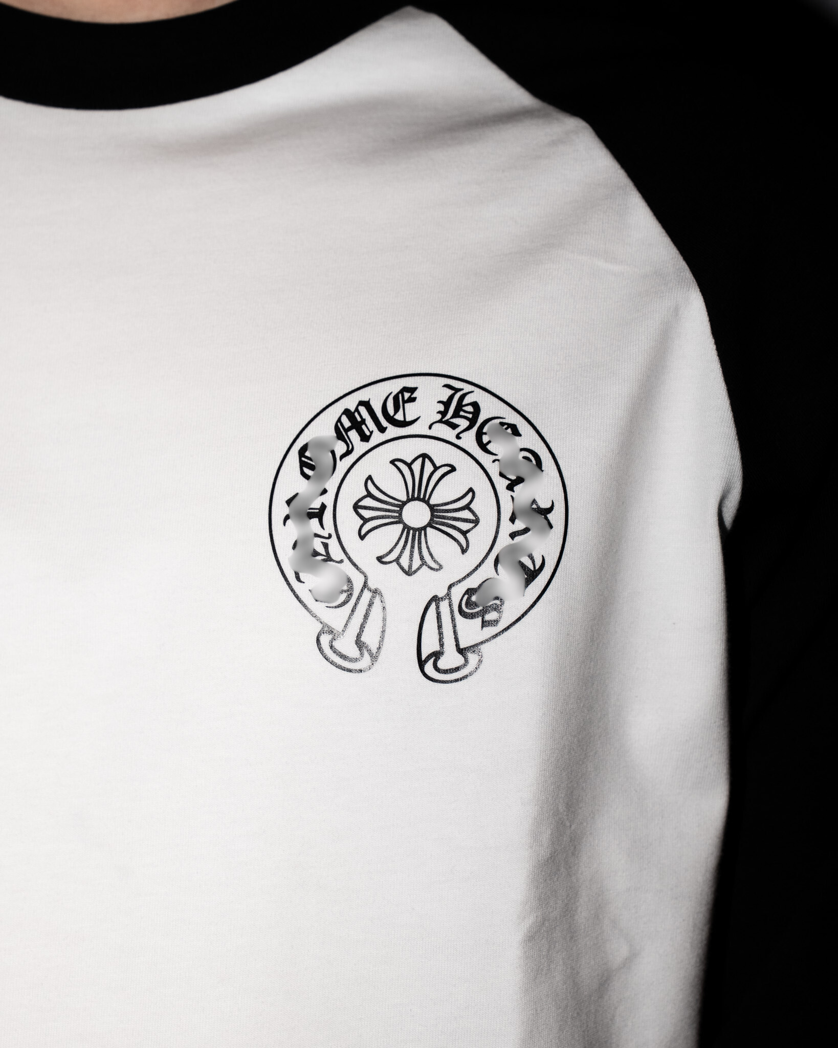 Black Horse Shoe Logo White & Black Long Sleeve™