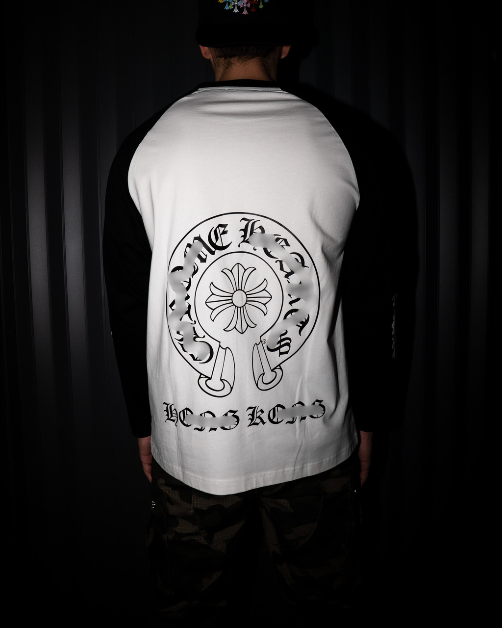 Black Horse Shoe Logo White & Black Long Sleeve™
