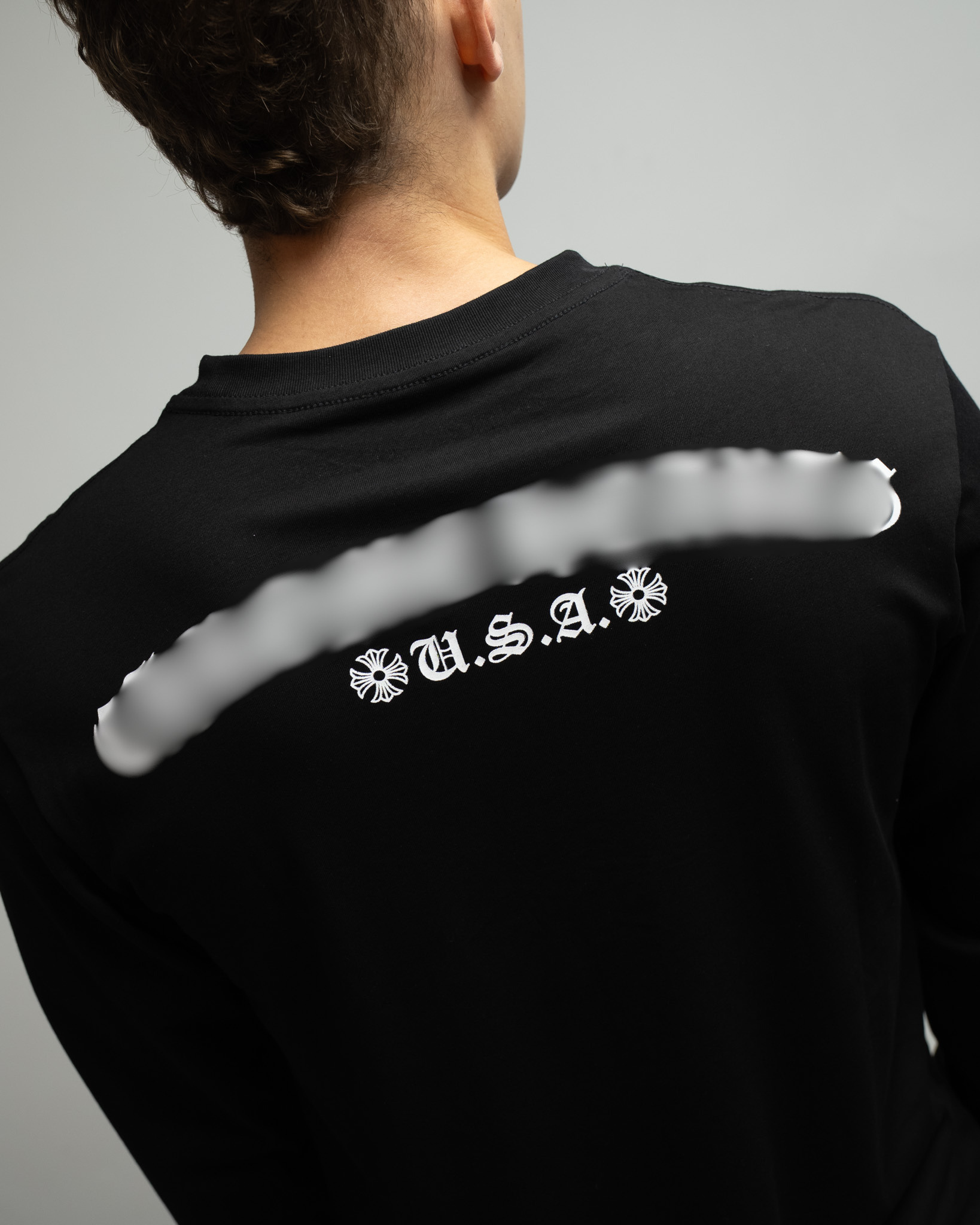 Horse Shoe Logo USA White/Black Long Sleeve™