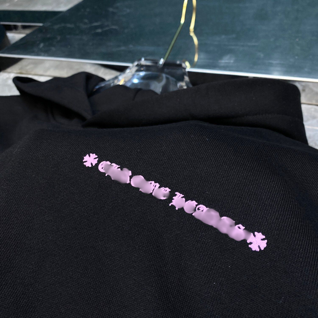 Pink Typography Logo USA Black Hoodie™