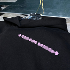 Pink Typography Logo USA Black Hoodie™