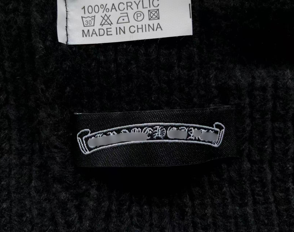 Leather & Metallic Cross Torn Knit Beanie™