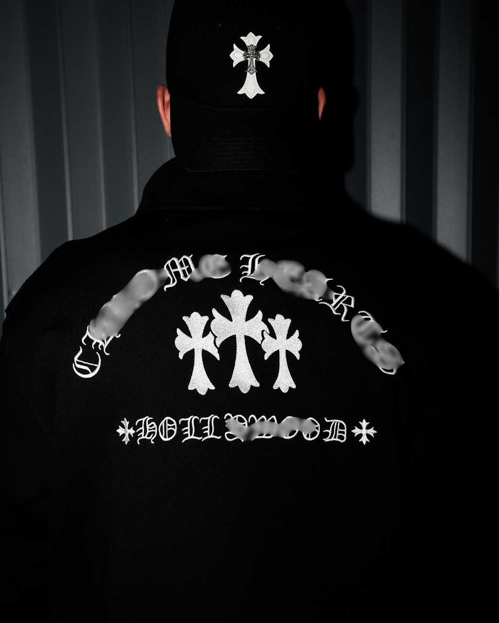 Hollywood White Triple Cross Black Fleece Quarter Zipper™