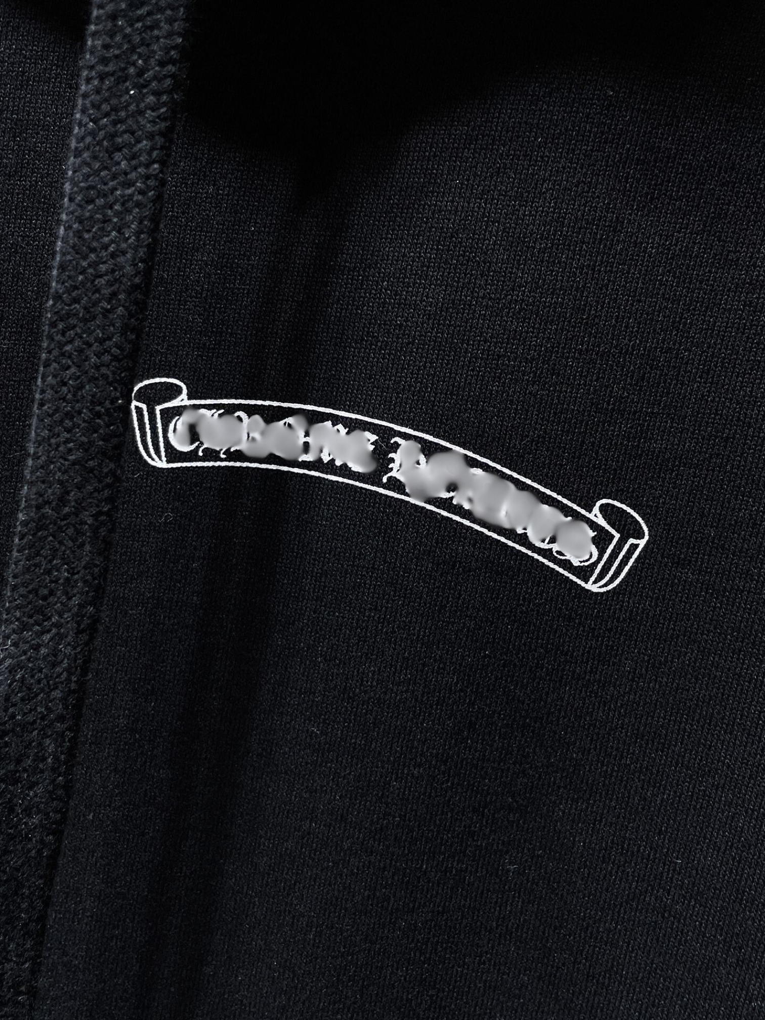 White Typography Logo Black Hoodie™