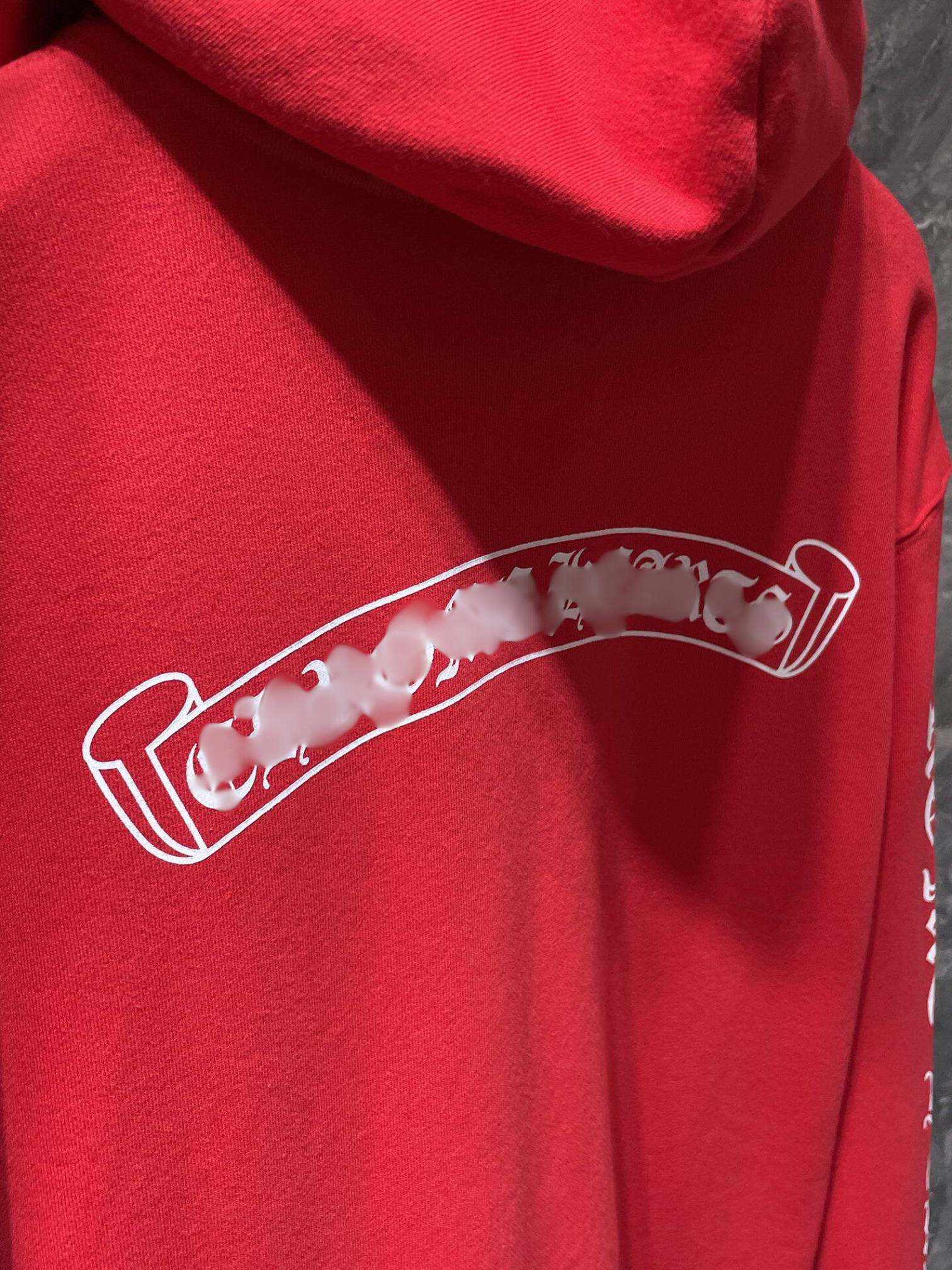 White Typography Logo Red Hoodie™