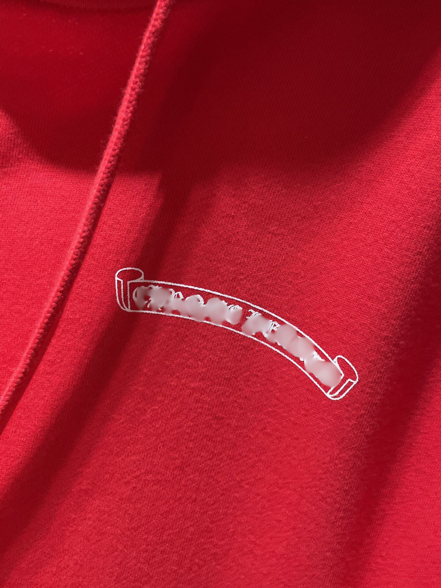 White Typography Logo Red Hoodie™