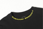 Yellow Typography Collar Black Long Sleeve™