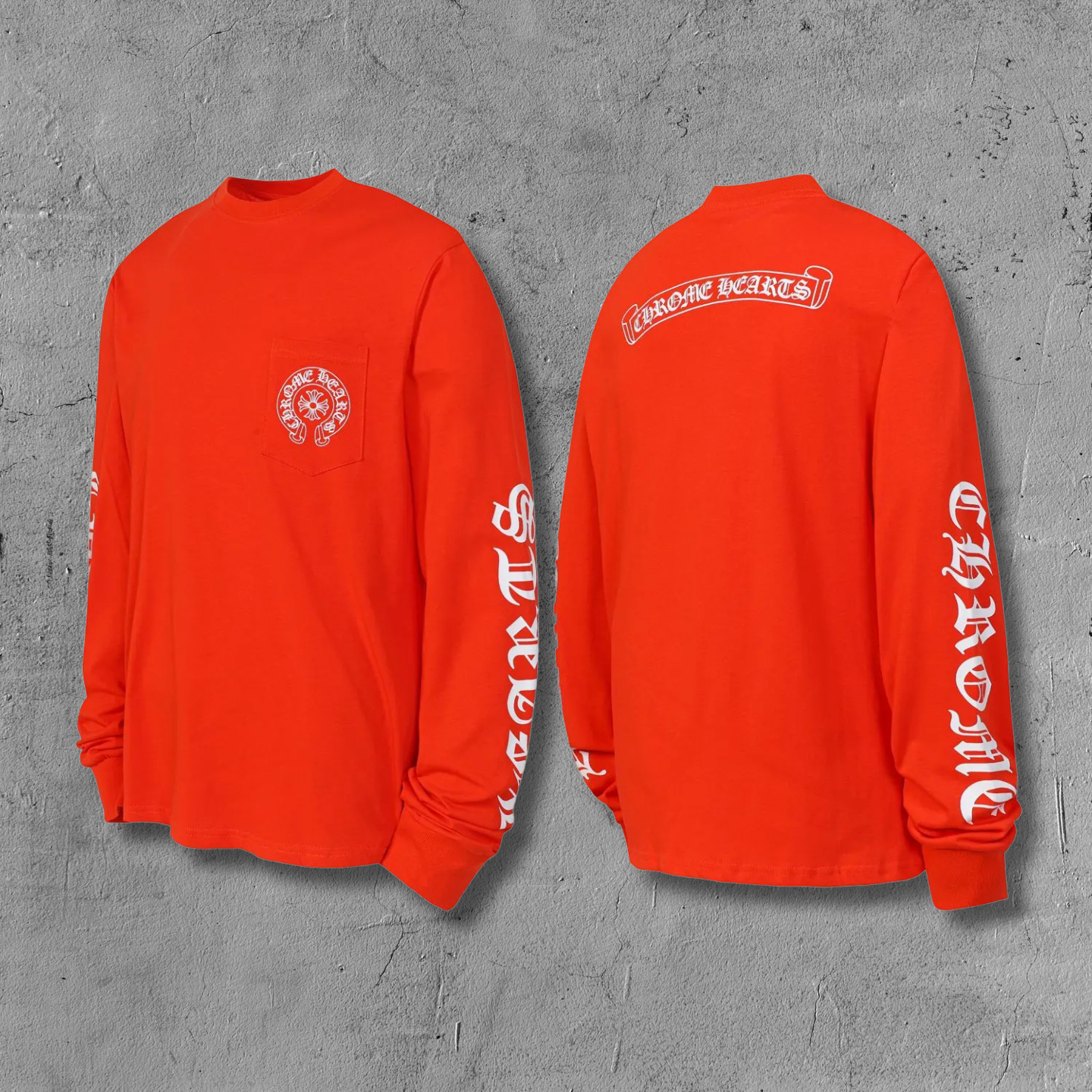 Horse Shoe & Typography Logo Red Long Sleeve™