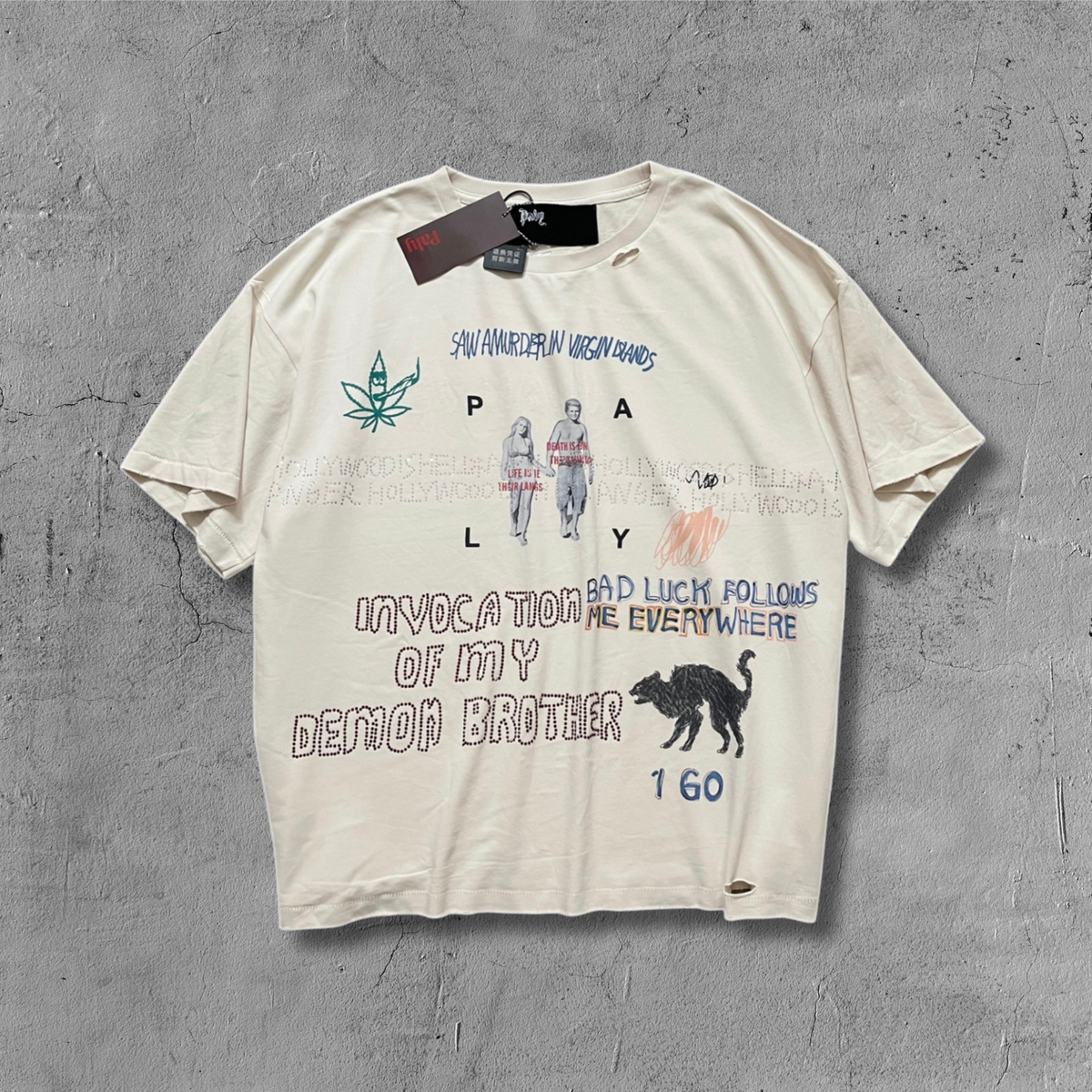 Paly Hllywd Bad Luck White T-Shirt™