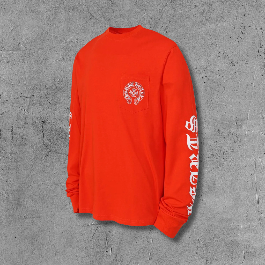 Horse Shoe & Typography Logo Red Long Sleeve™
