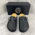 Metallic Cross Black Clog Slides™