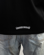 White Blue Pink Dagger Crest Black T-Shirt™