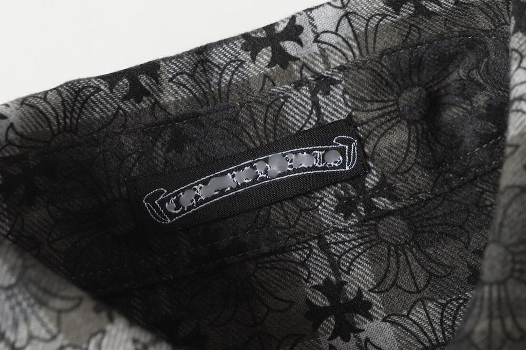 Flower Cross Pattern Dark Grey Flannel™