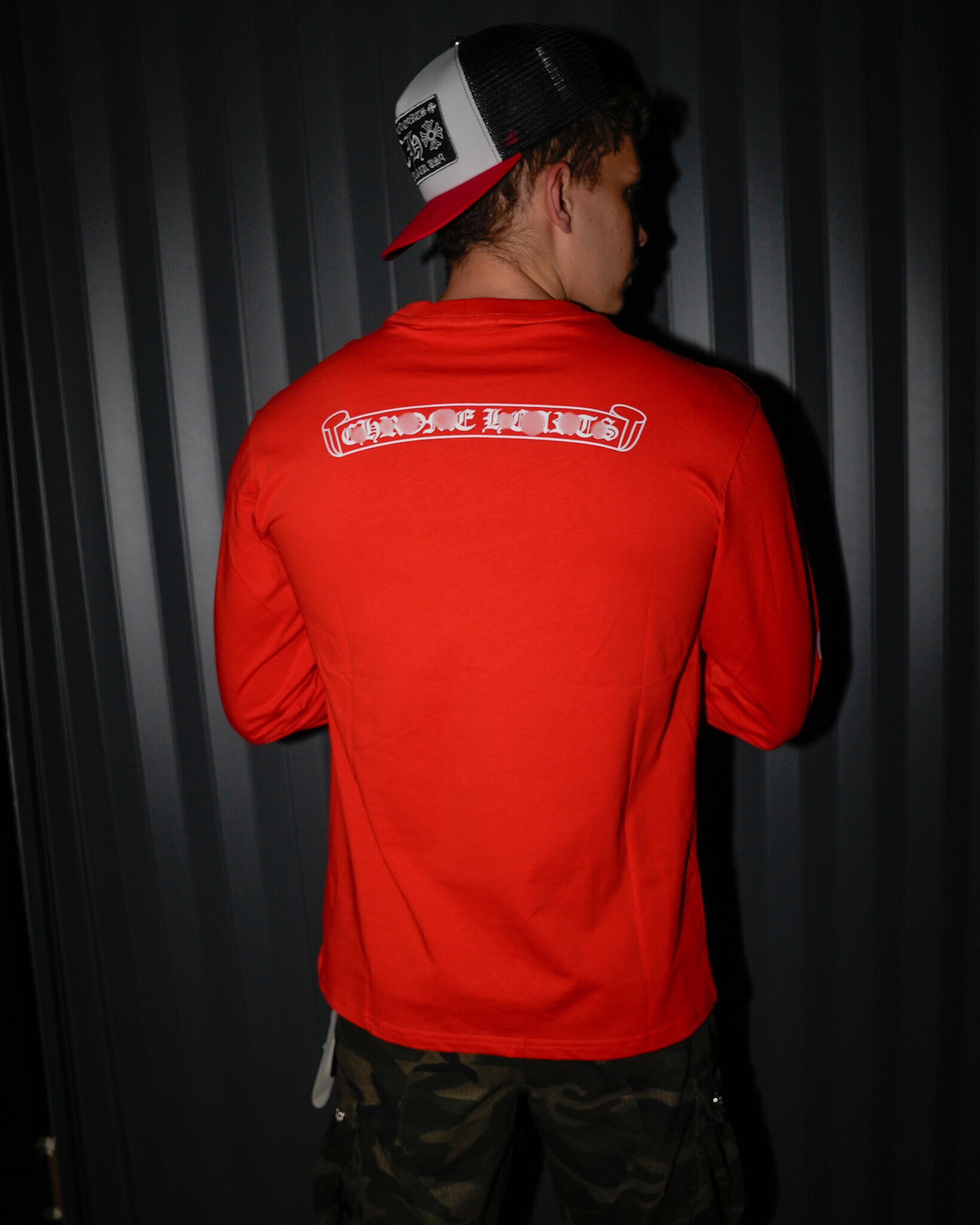 Horse Shoe & Typography Logo Red Long Sleeve™