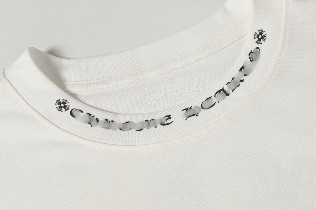 Typography Collar & Horse Shoe Logo White T-Shirt™