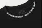 Typography Collar & Horse Shoe Logo Black T-Shirt™