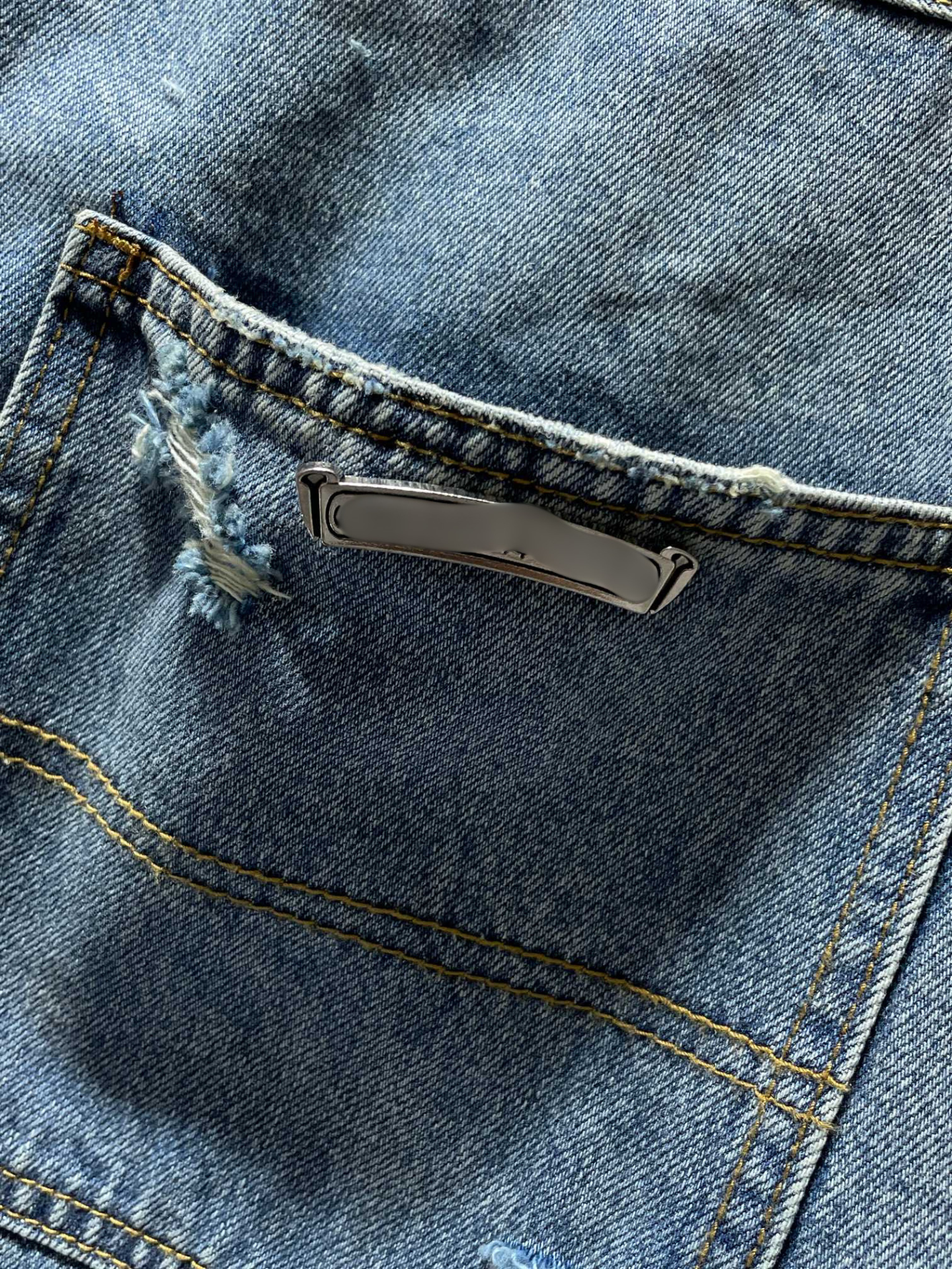 White Cross Patch Ripped Denim Shorts™