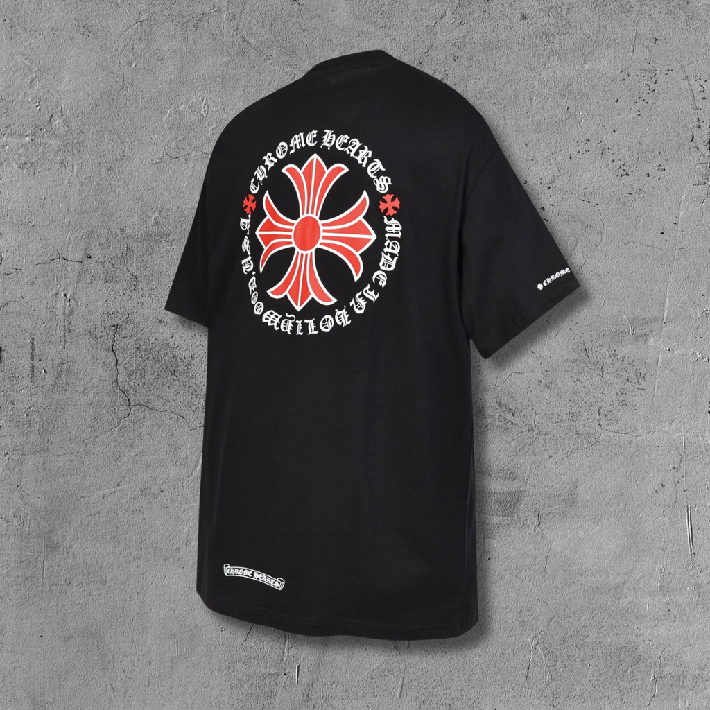 Red Flower Cross Black T-Shirt™