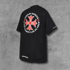 Red Flower Cross Black T-Shirt™