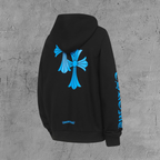 Blue Double Cross Black Hoodie™