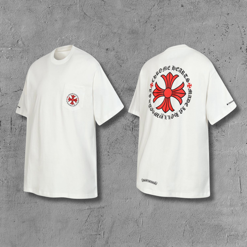 Red Flower Cross White T-Shirt™