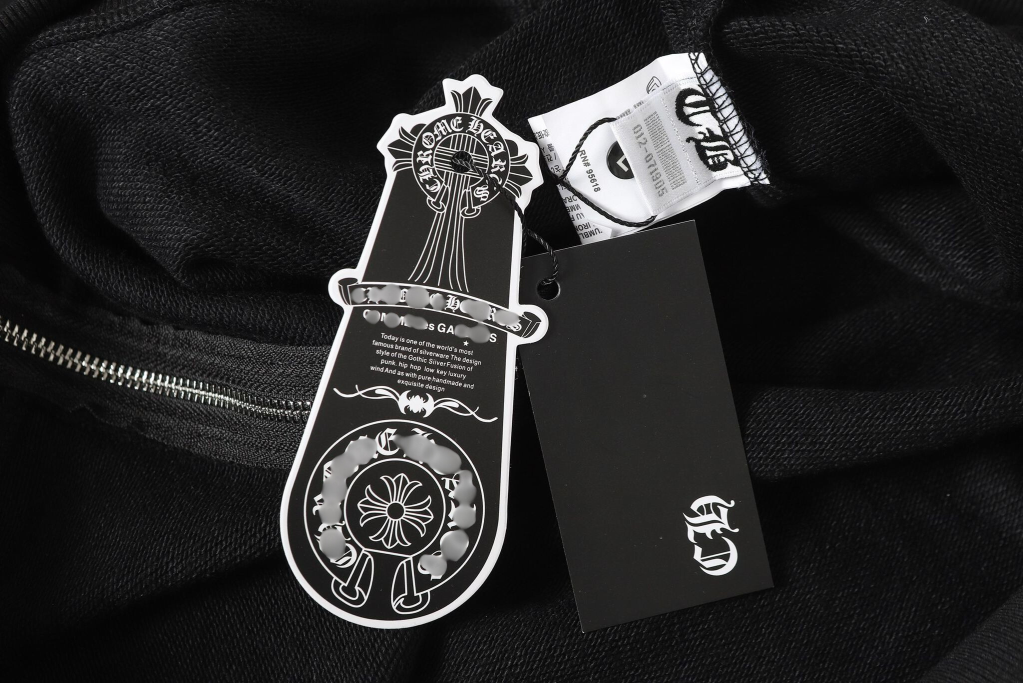 Grey Dagger Crest Black Full Zip Hoodie™