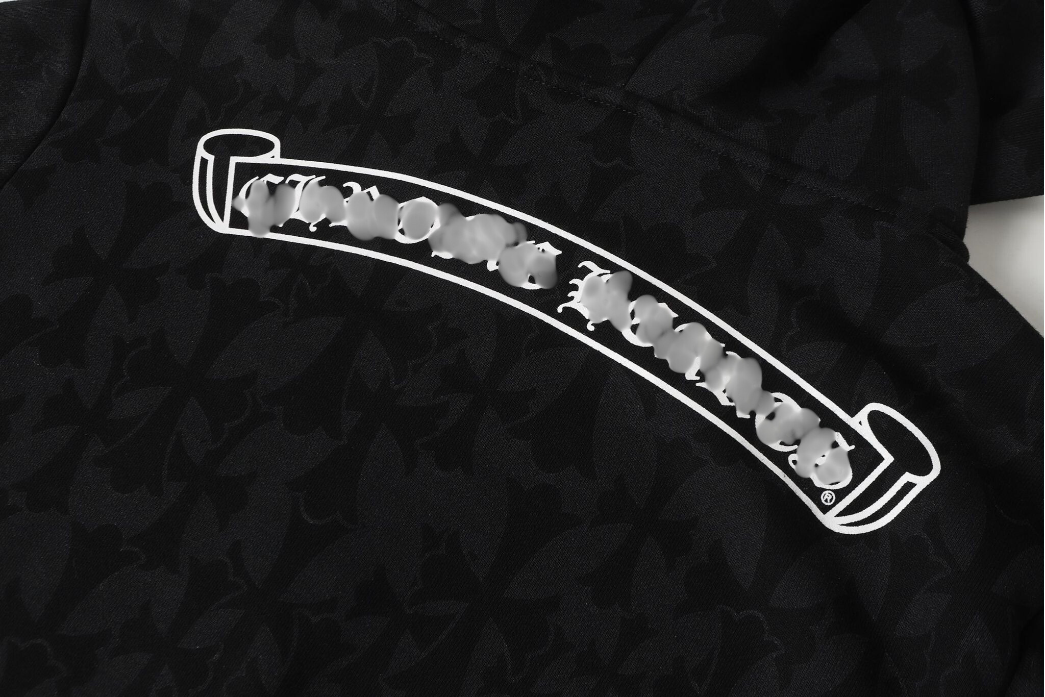 Cross Pattern Black Full Zip Hoodie™