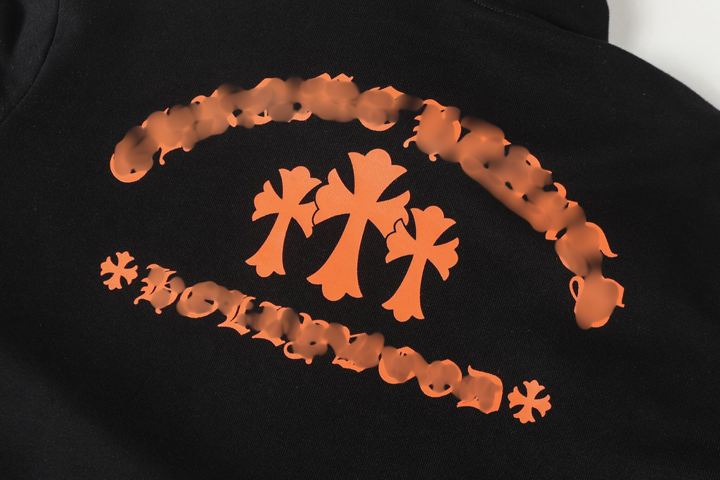 Hollywood Orange Triple Cross Black Hoodie™