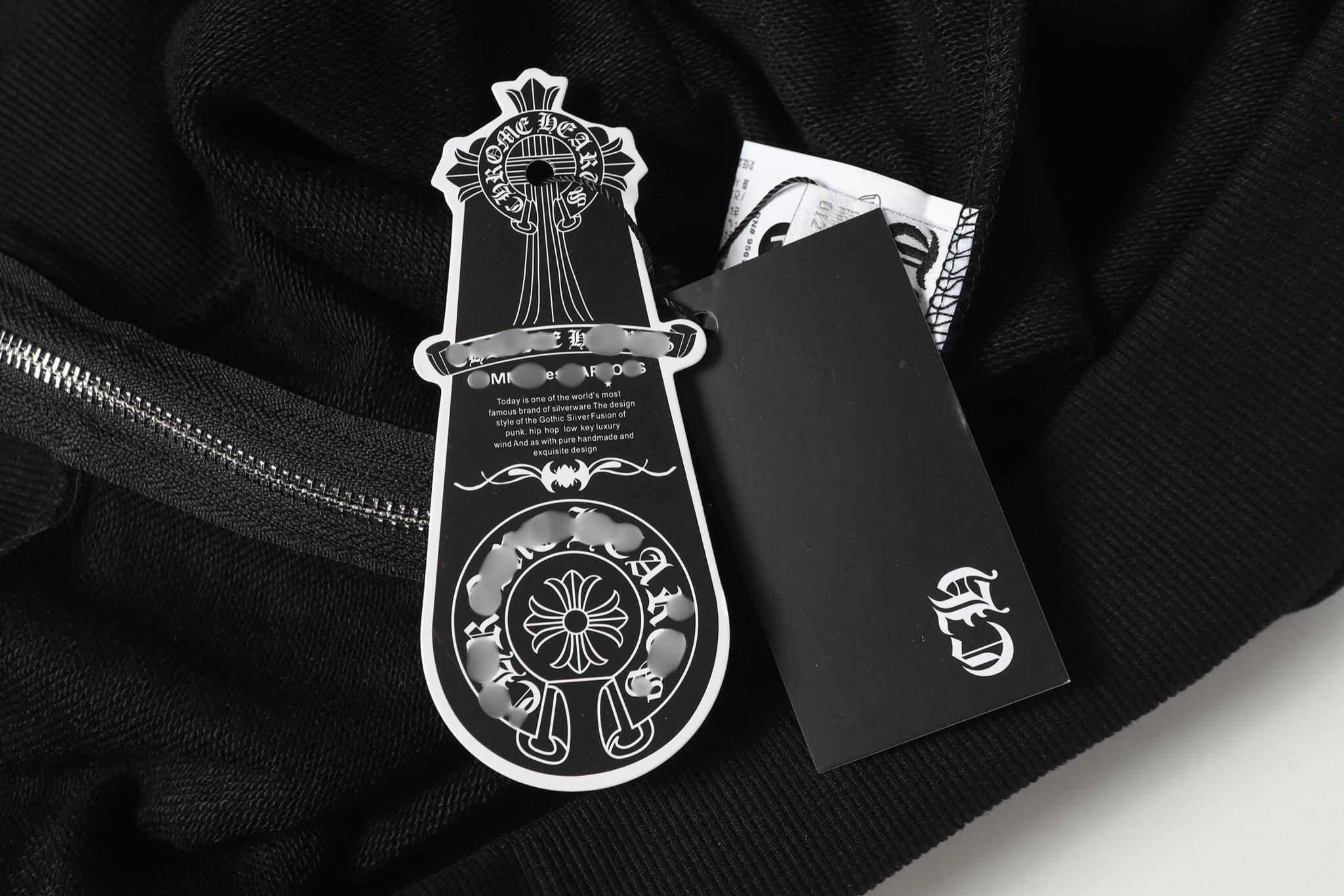 Cross Pattern Black Full Zip Hoodie™