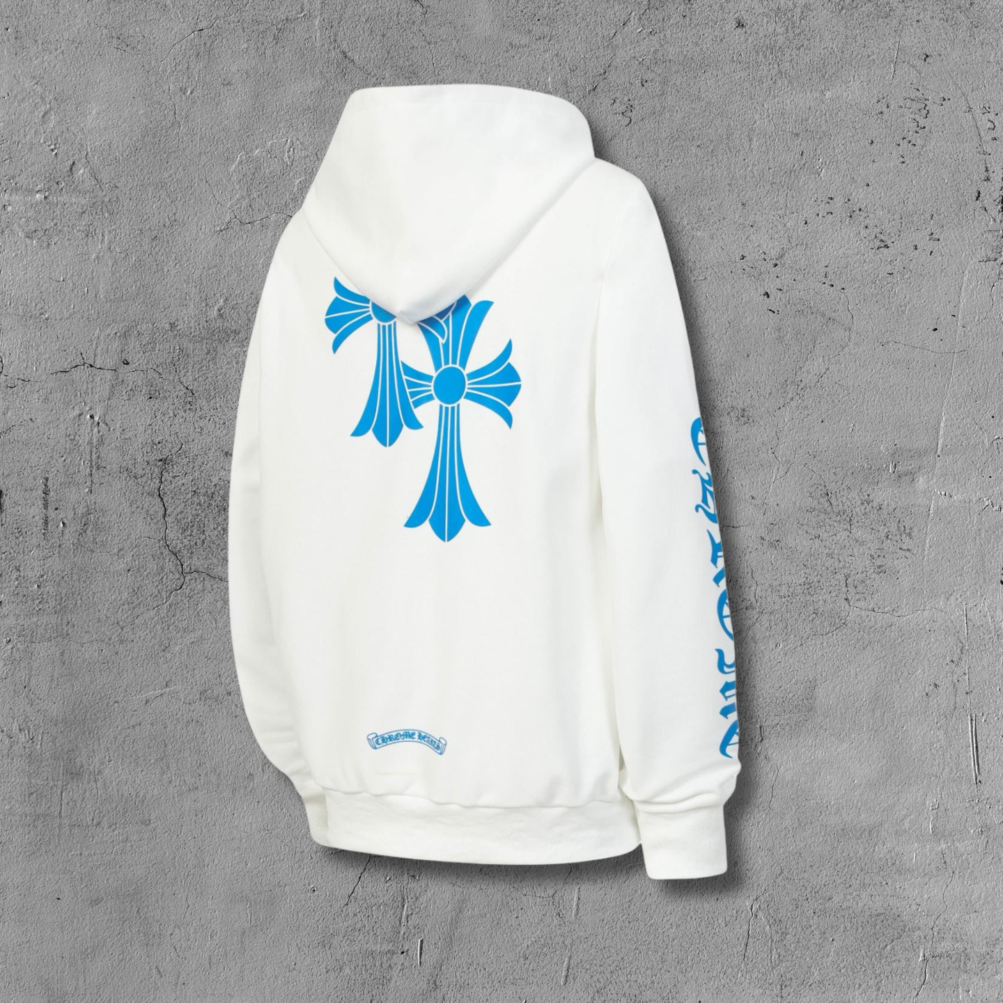 Blue Double Cross White Hoodie™