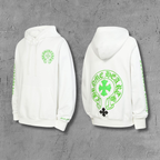 Green Horse Shoe Logo White Hoodie™