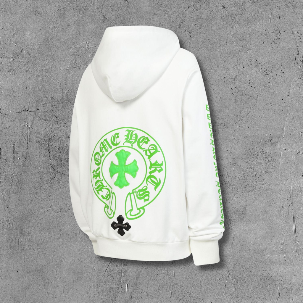 Green Horse Shoe Logo White Hoodie™
