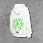 Green Horse Shoe Logo White Hoodie™